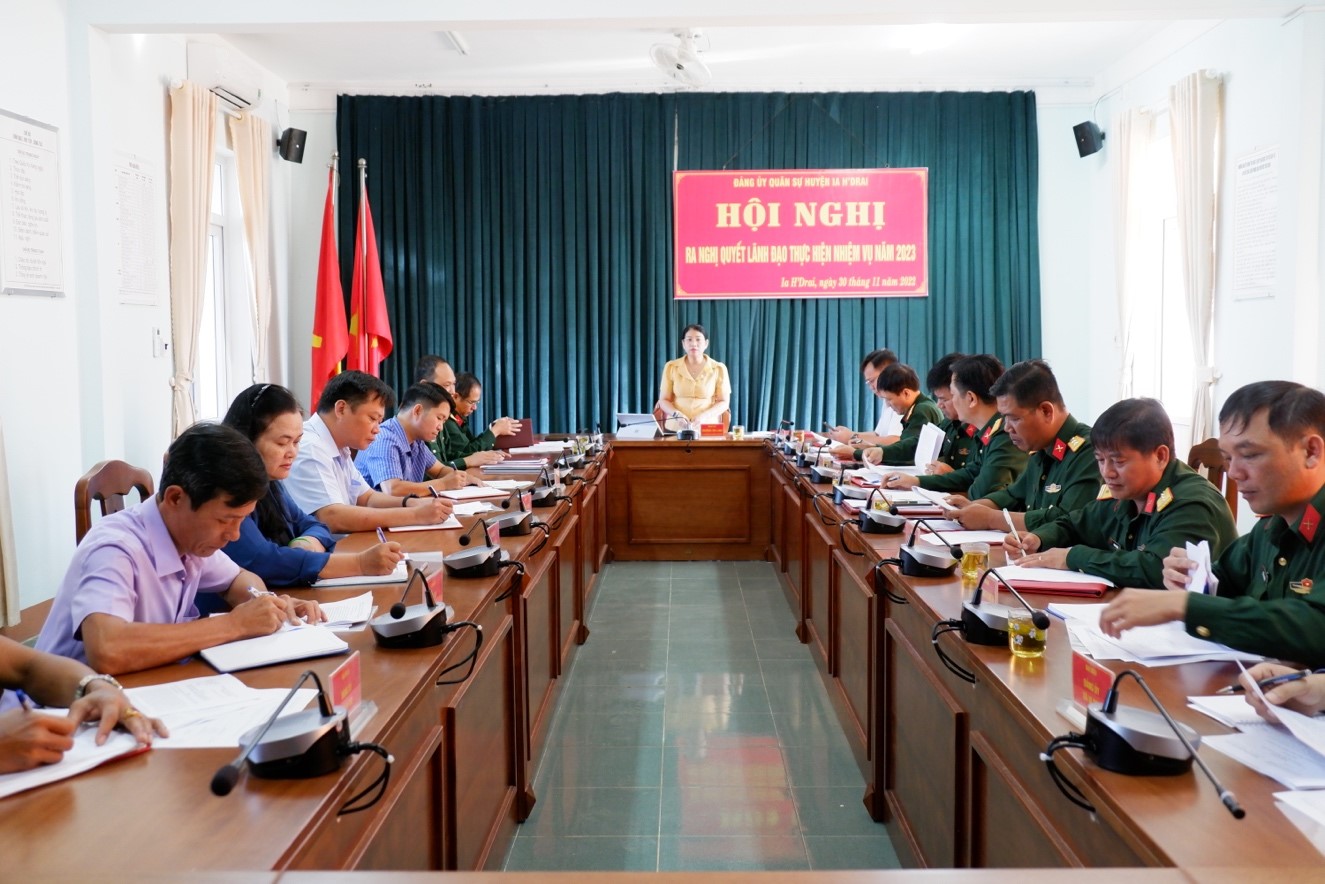 Đảng uỷ quân sự huyện ra Nghị quyết lãnh đạo thực hiện nhiệm vụ năm 2023