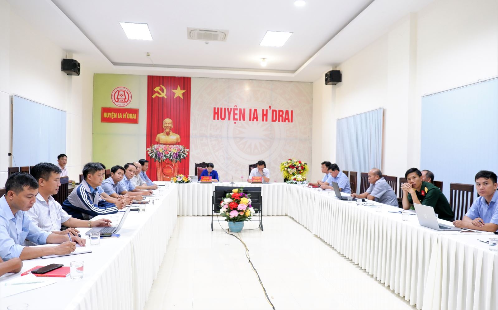 Huyện Ia H'Drai dự họp triển khai các biện pháp cấp bách phòng, chống, ứng phó bão số 4