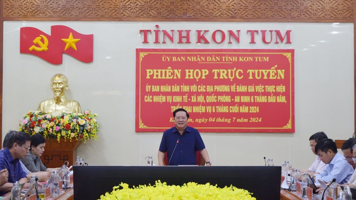 Phiên họp trực tuyến UBND tỉnh với các địa phương triển khai nhiệm vụ 6 tháng cuối năm 2024