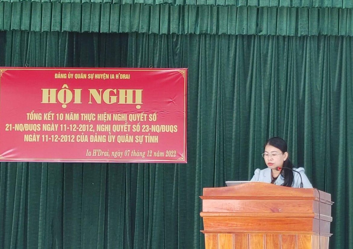 Hội nghị tổng kết 10 năm thực hiện Nghị quyết số 21, Nghị quyết số 23 của Đảng uỷ Quân sự tỉnh về xây dựng lực lượng Dân quân tự vệ và xây dựng lực lượng dự bị động viên trong tình hình mới.