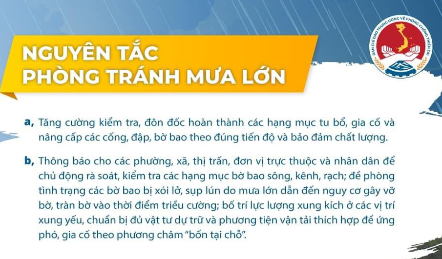 Nguyên tắc phòng tránh mưa lớn