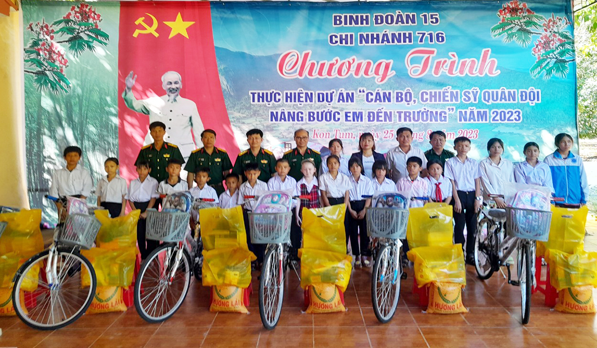 Triển khai thực hiện Dự án “Cán bộ, chiến sĩ Quân đội nâng bước em đến trường” năm 2023