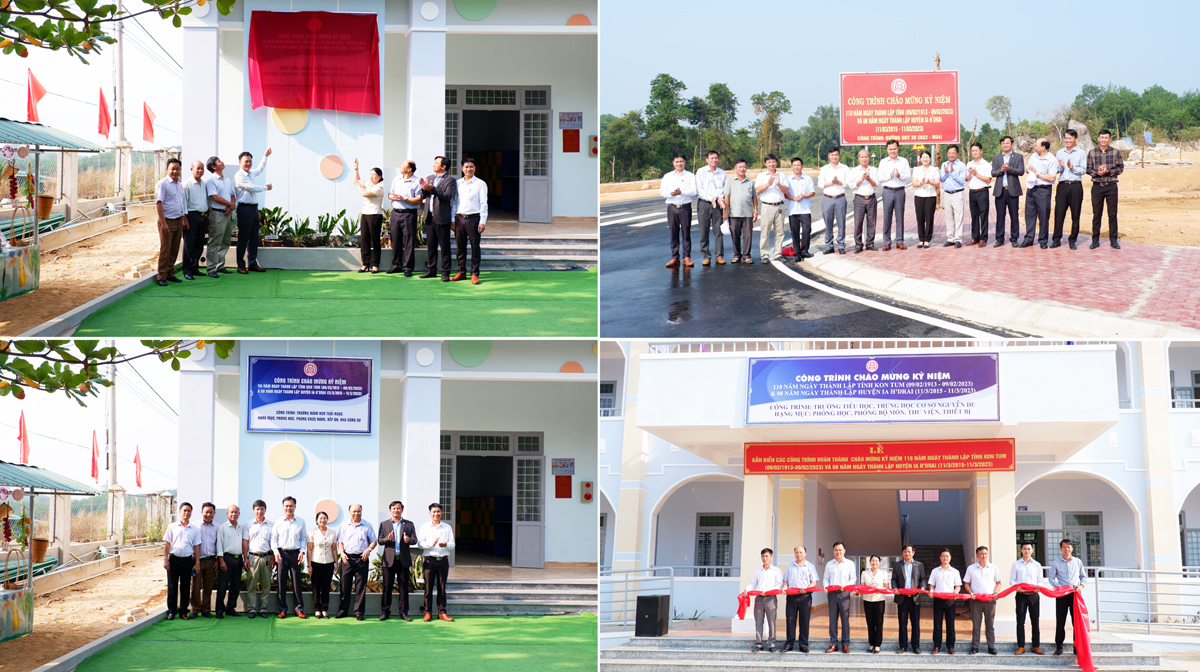 Gắn biển 3 công trình chào mừng kỷ niệm 110 năm thành lập tỉnh Kon Tum và 08 năm ngày thành lập huyện
