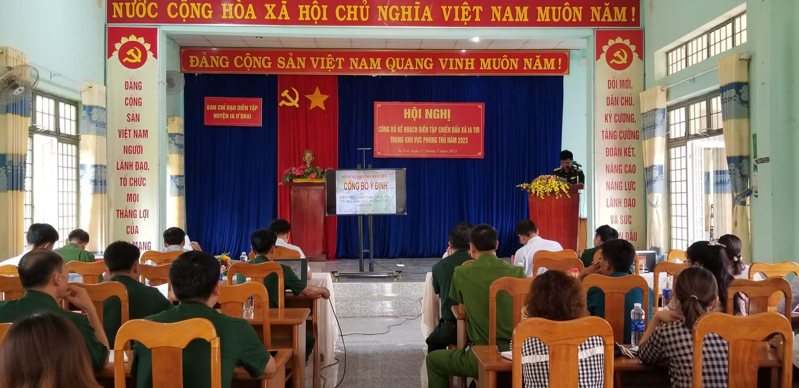 Ia Tơi: Hội nghị công bố Kế hoạch diễn tập chiến đấu khu vực phòng thủ năm 2023